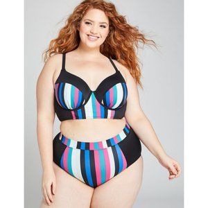 Lane Bryant Multicolor Striped Bikini